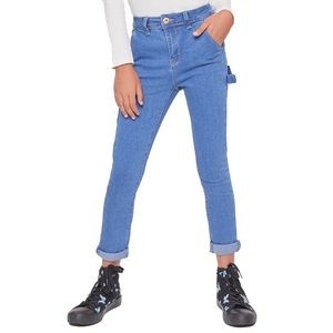 NWT Jeans Girls 1-Button Roll Cuff Carpenter Pants